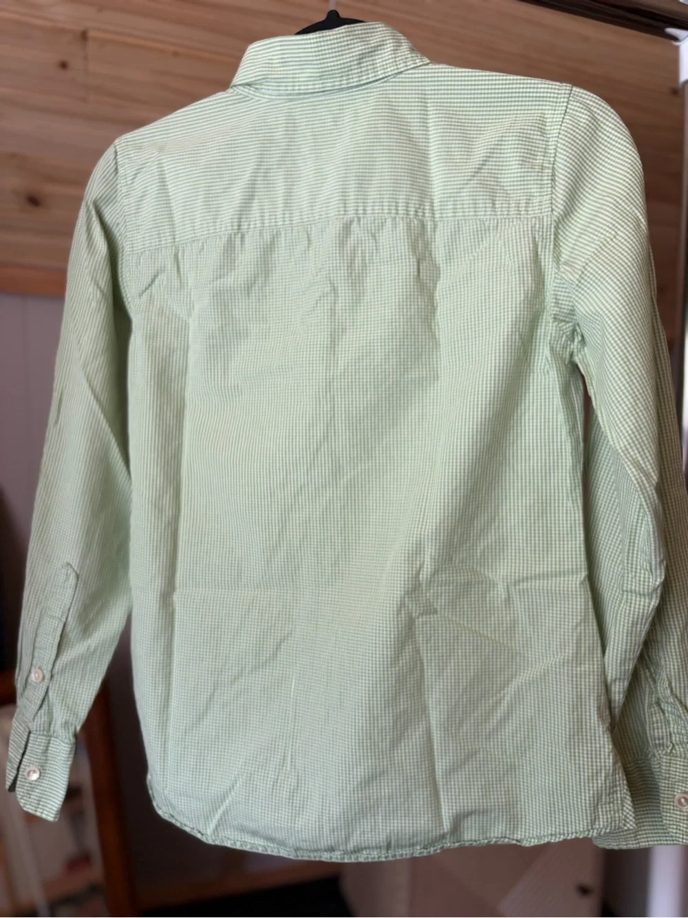 Banana Republic Light Green Men’s Gingham Mini-Check Button-Down Shirt Size S